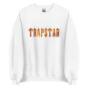 Trapstar Fire Logo White Sweatshirt